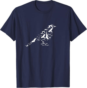Bird Made Of Birds Birdwatcher Funny Camping Cool Novelty T-Shirt - T-Shirt | Navy