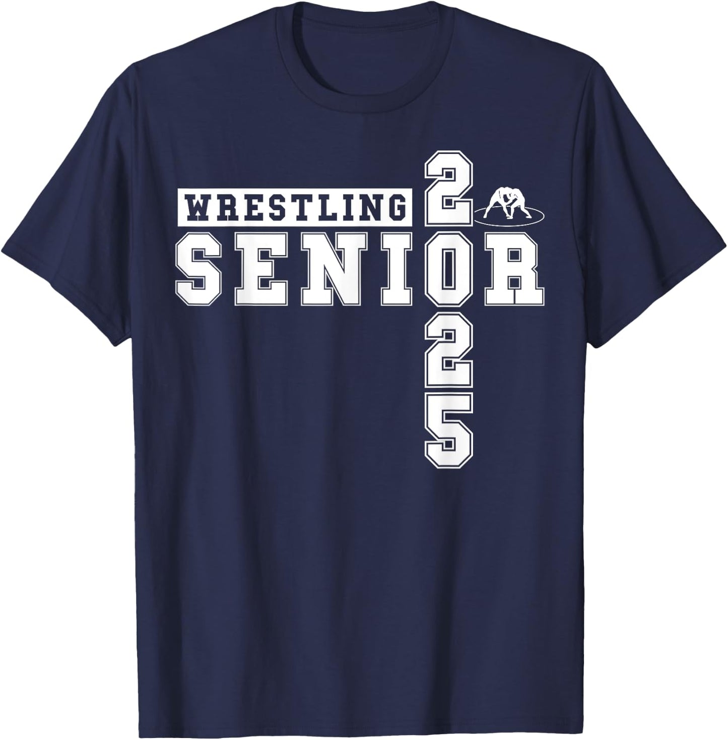 Wrestling Senior Night Wrestling Senior 2025 Graduation 4 T-Shirt - T-Shirt | Navy