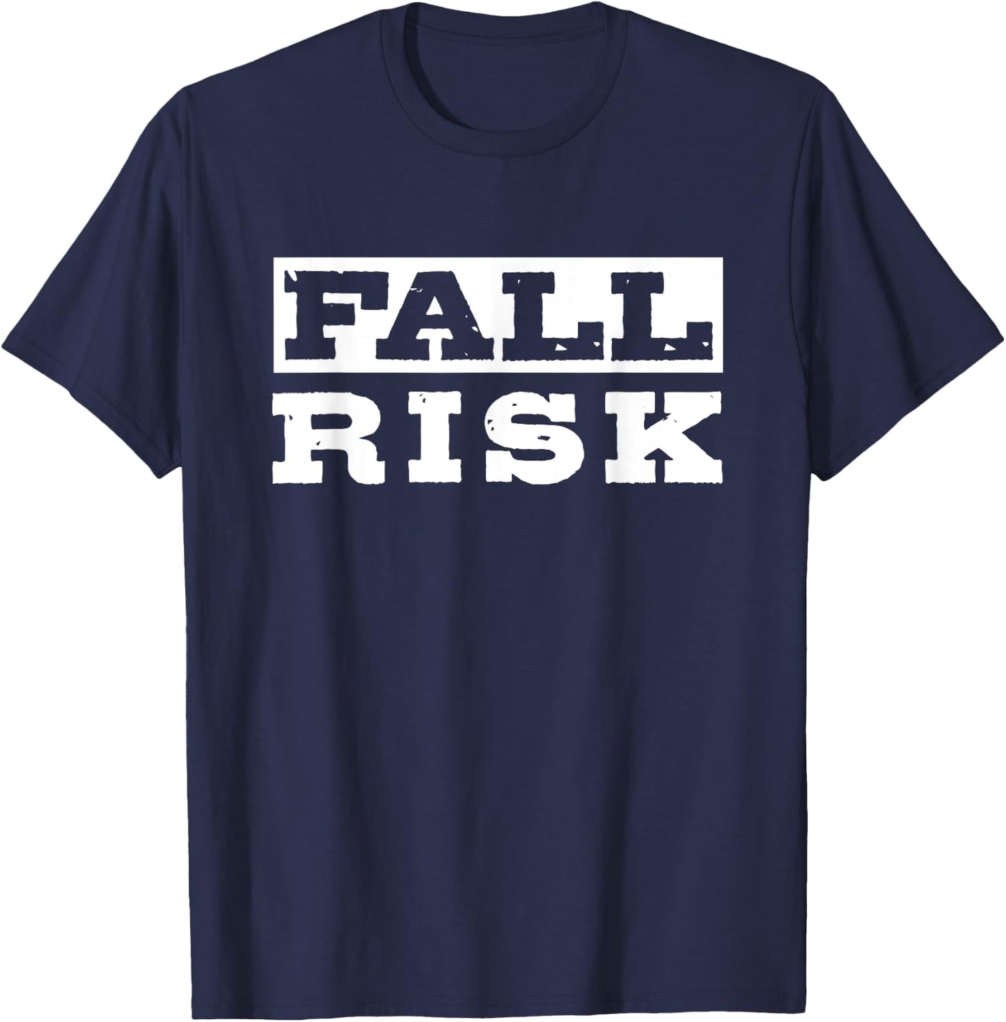 Fall Risk Funny Vintage Retro T-Shirt - T-Shirt | Navy