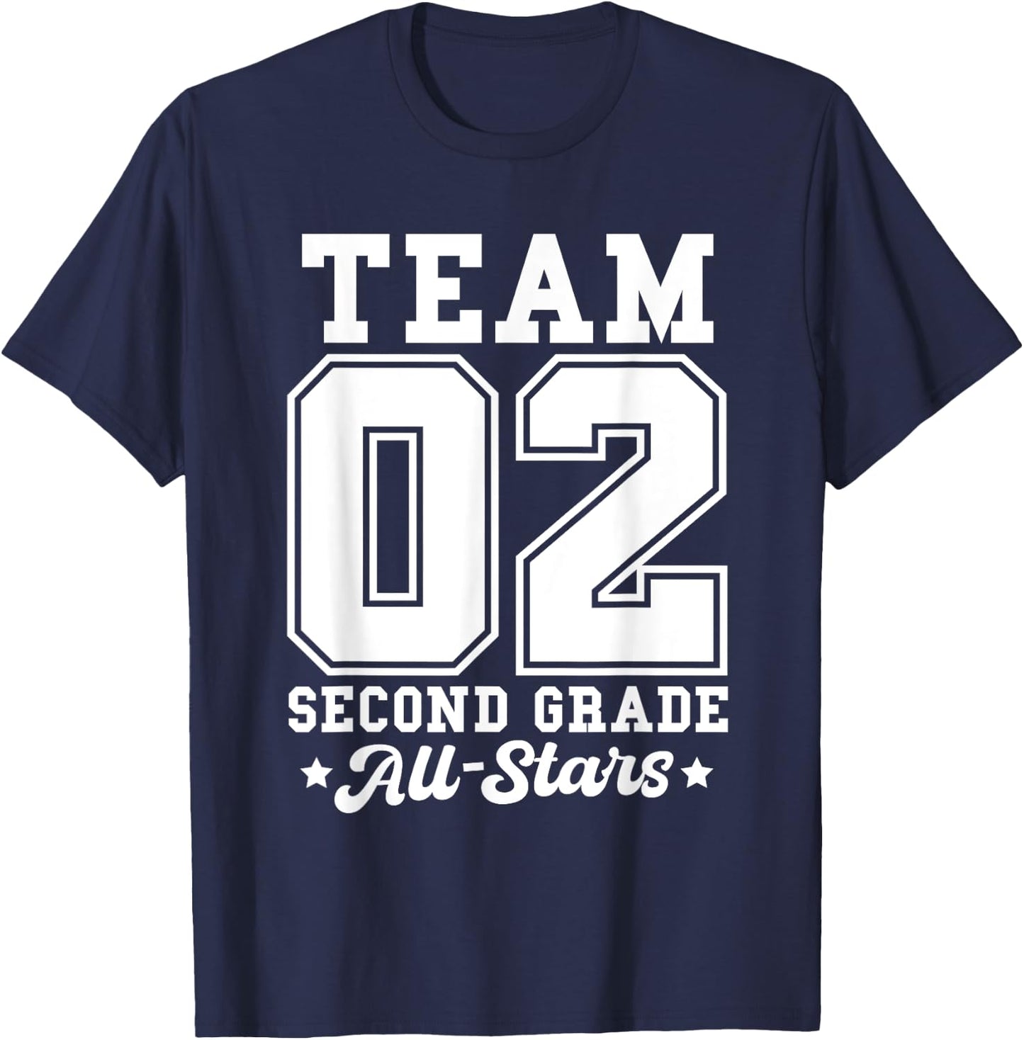 Team 2nd Grade All-Stars Back To School Sports Jersey T-Shirt - T-Shirt | Navy