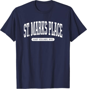 NYC Borough St. Marks Place East Village New York City T-Shirt - T-Shirt | Navy
