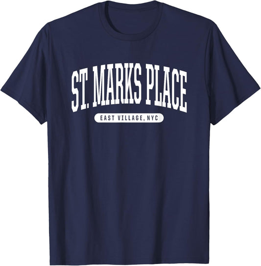 NYC Borough St. Marks Place East Village New York City T-Shirt - T-Shirt | Navy
