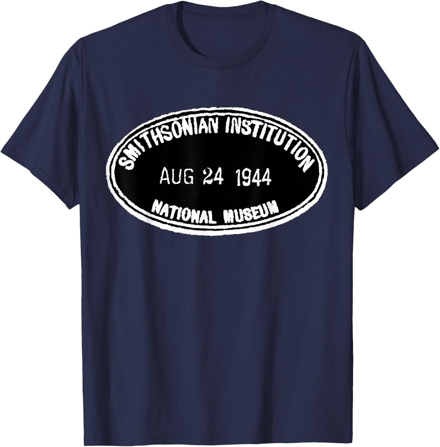 Smithsonian Institution Library 1944 Book Stamp T-Shirt - T-Shirt | Navy