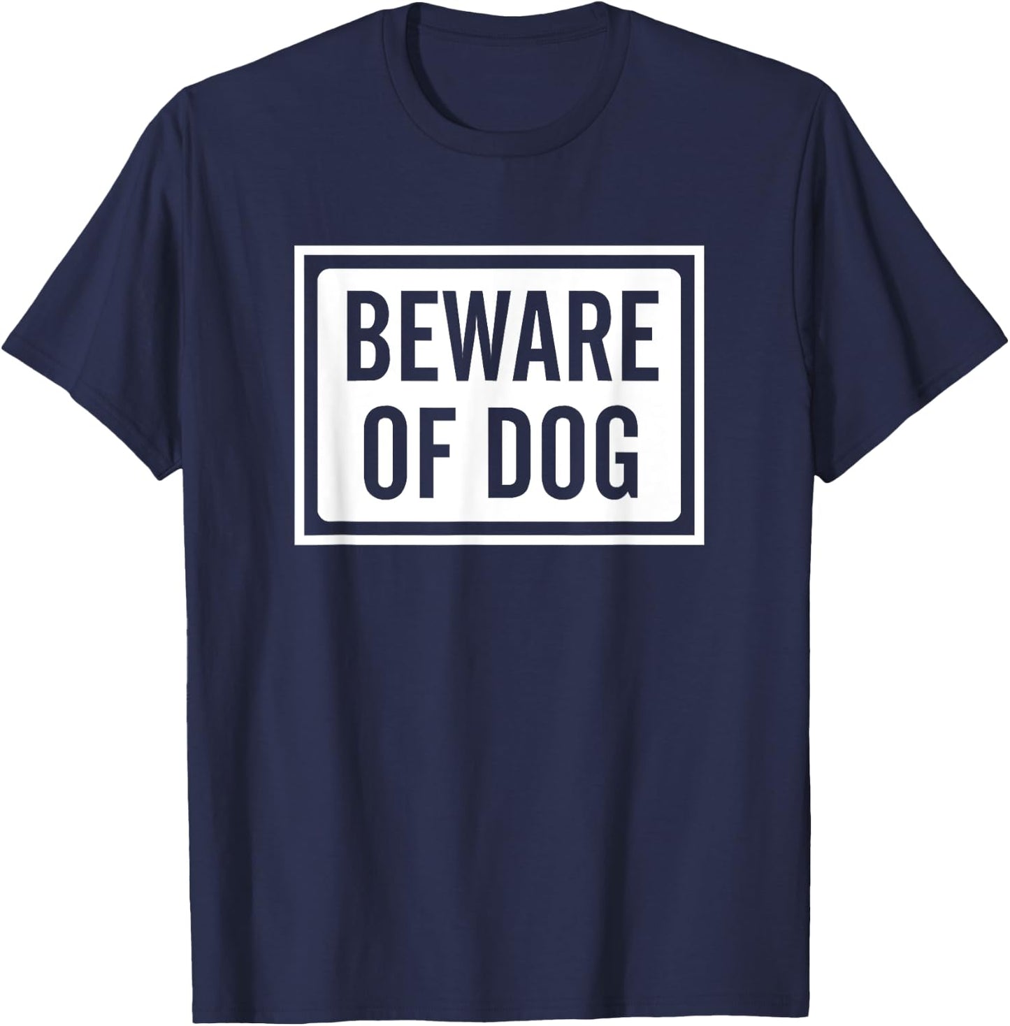 Beware of Dog Sign logo Men Women Girls Kids T-Shirt - T-Shirt | Navy