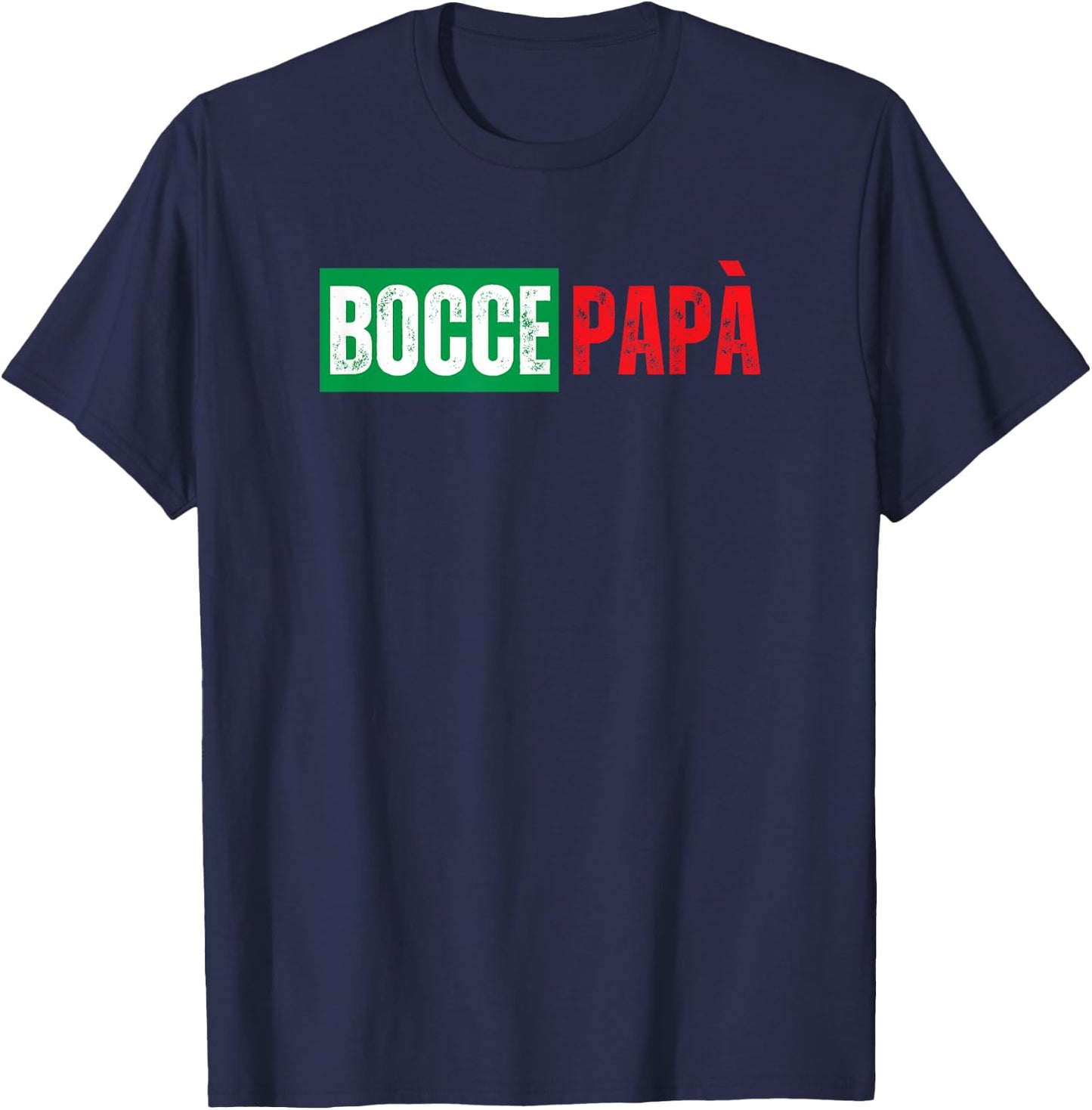 Bocce Ball Papa Grandpa Bocceball Game Player Italy Flag T-Shirt - T-Shirt | Navy