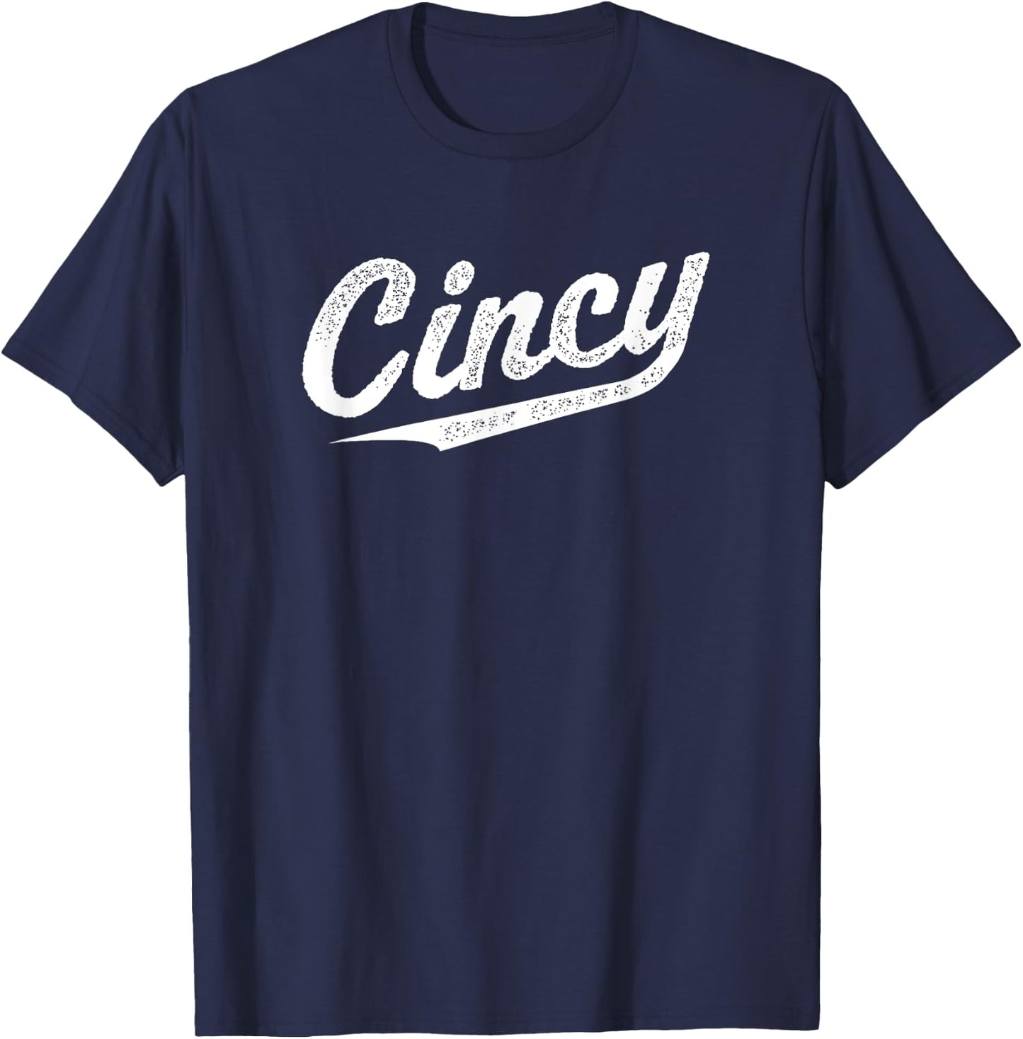 Retro Cincy Cincinnati Ohio vintage cursive script throwback T-Shirt - T-Shirt | Navy