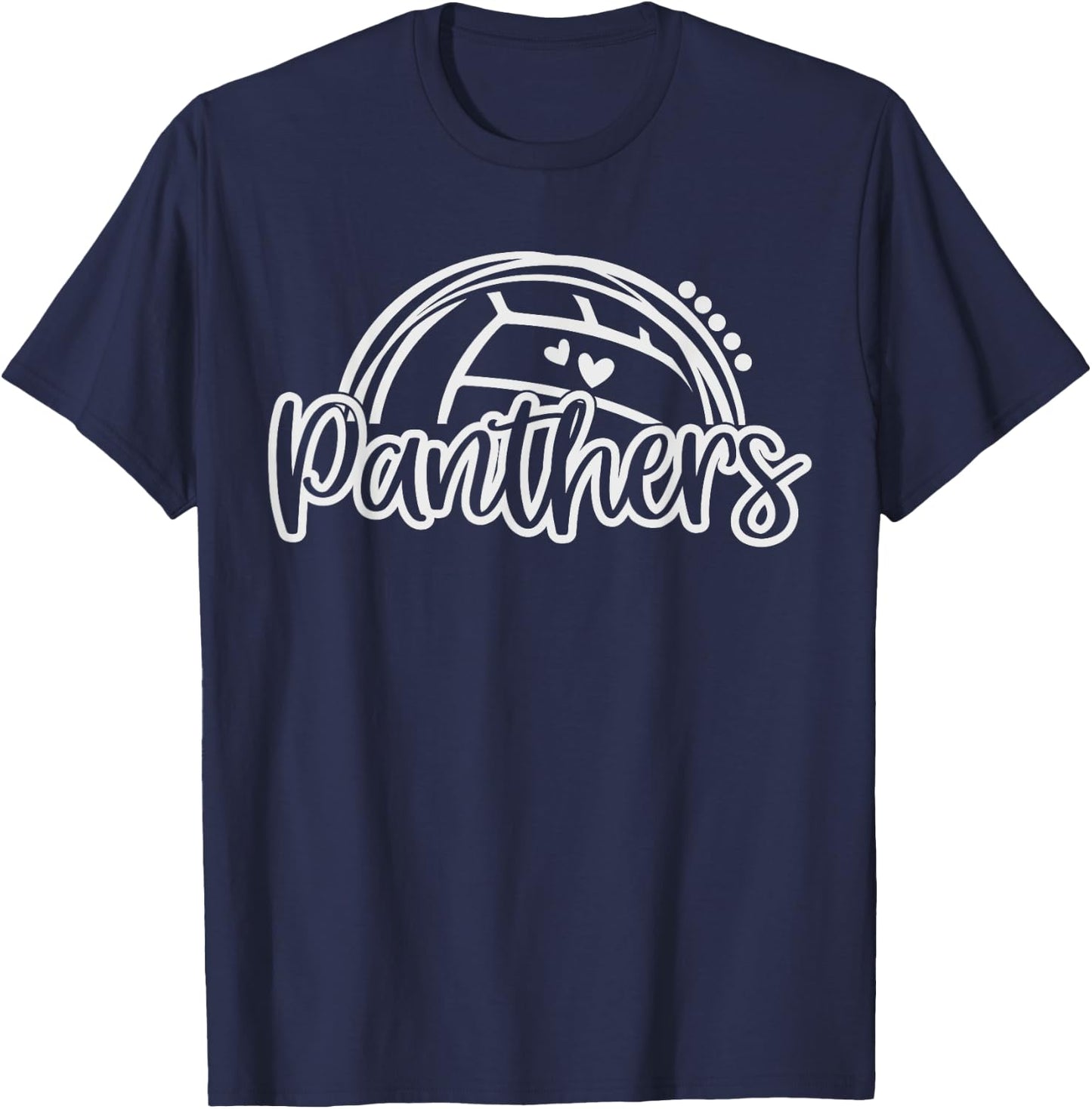 Volleyball Panther School Sports Fan Team Spirit T-Shirt - T-Shirt | Navy