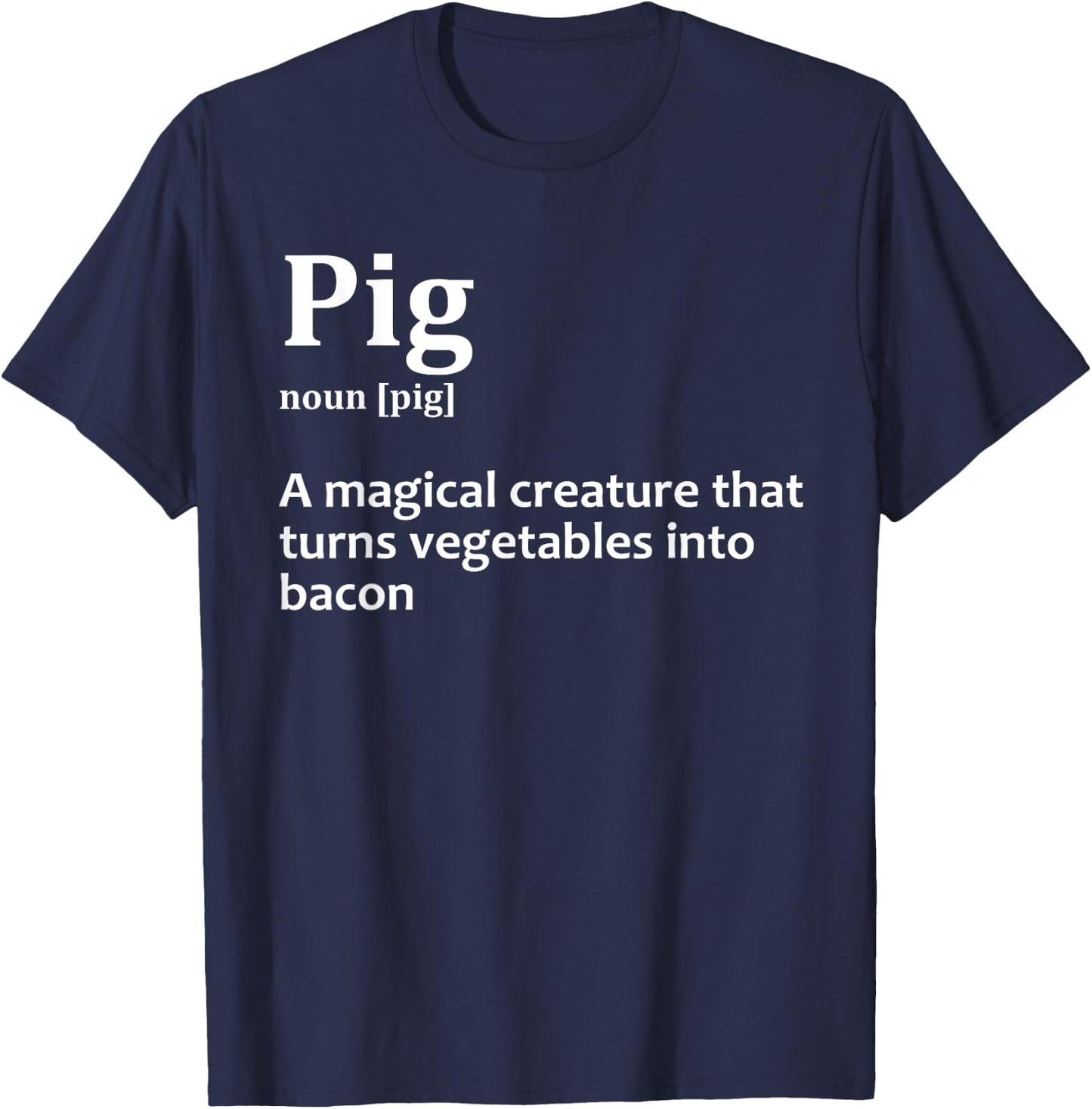 Best Bacon Design Women Kids Pig Food Bacon Lover T-Shirt - T-Shirt | Navy