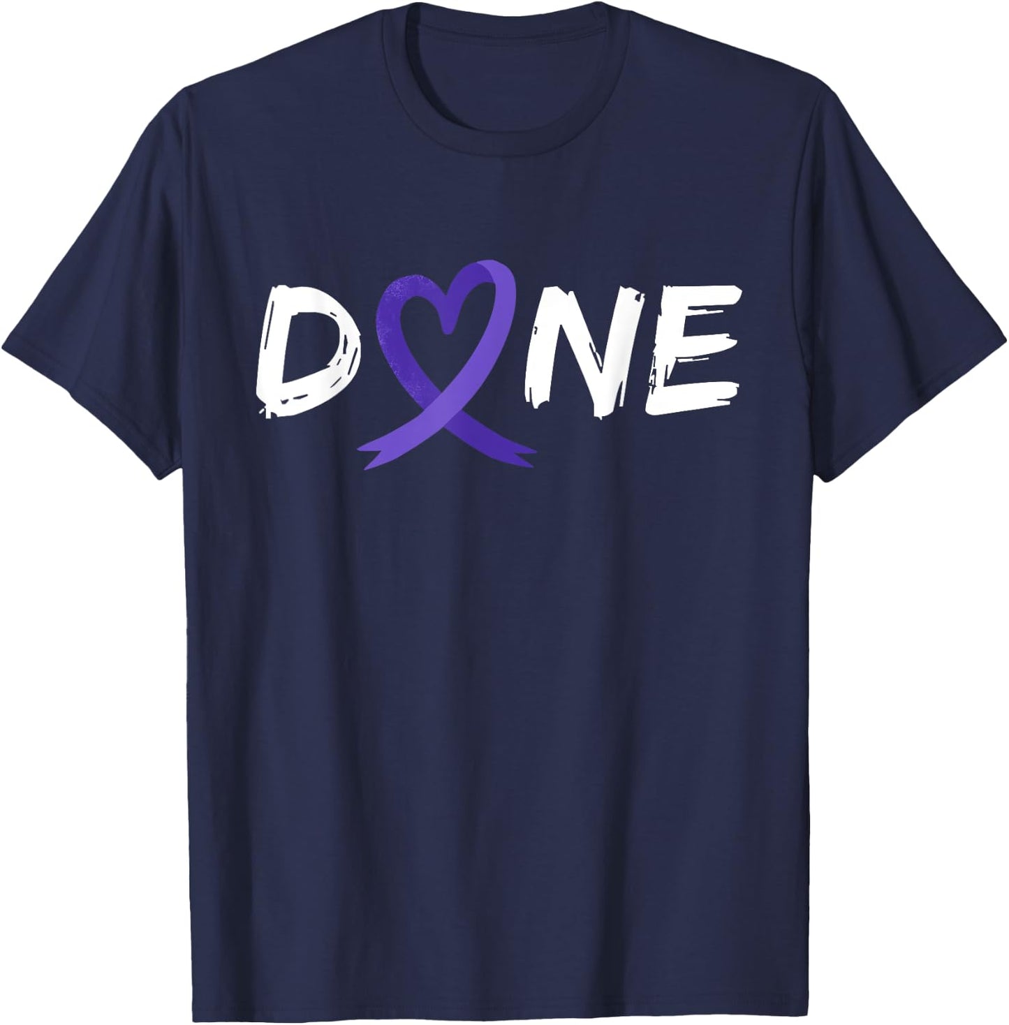 Done Last Day Of Radiation Chemo Pancreatic Cancer Heart T-Shirt - T-Shirt | Navy