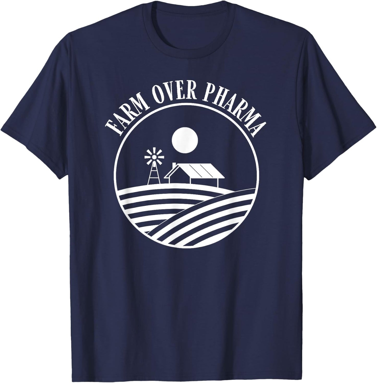 Farm Over Pharma , Small, Black T-Shirt - T-Shirt | Navy