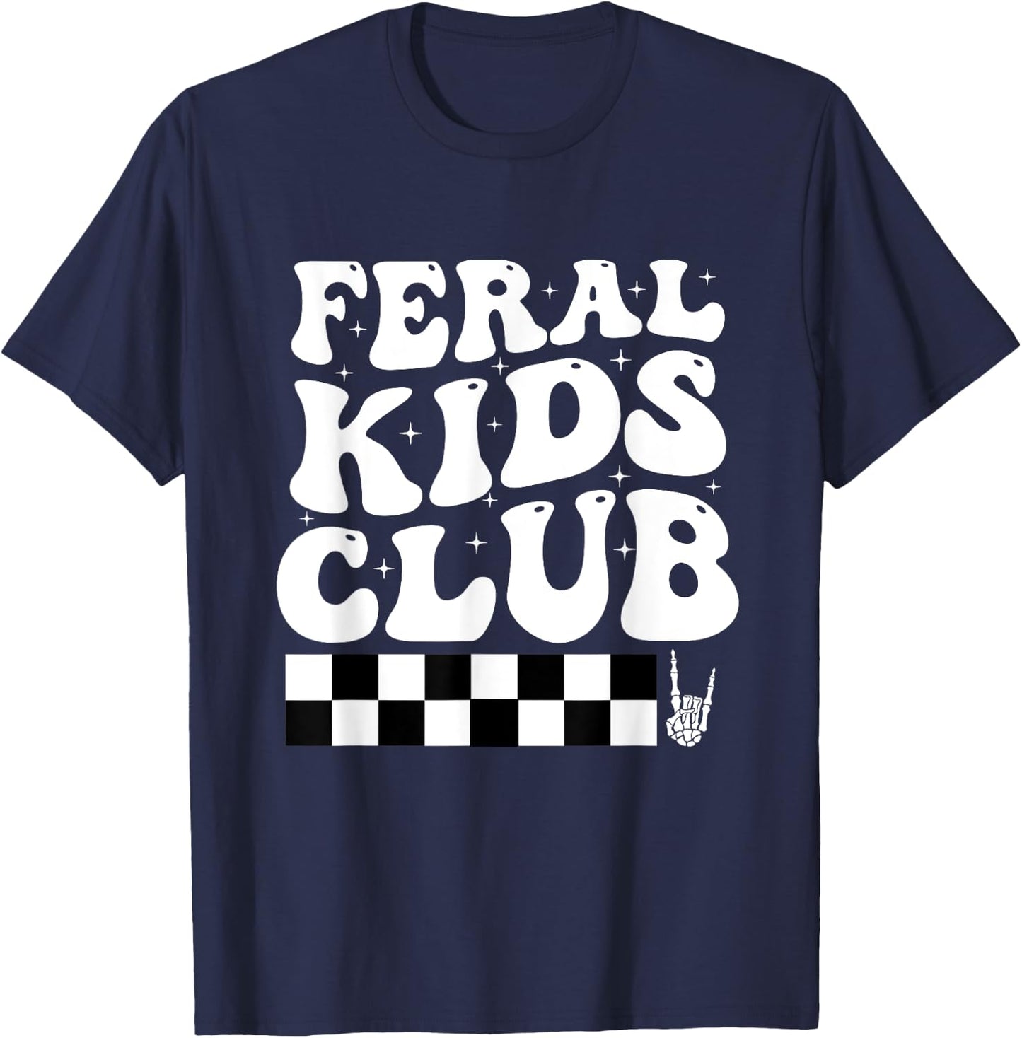 Funny Feral Kids Club T-Shirt - T-Shirt | Navy
