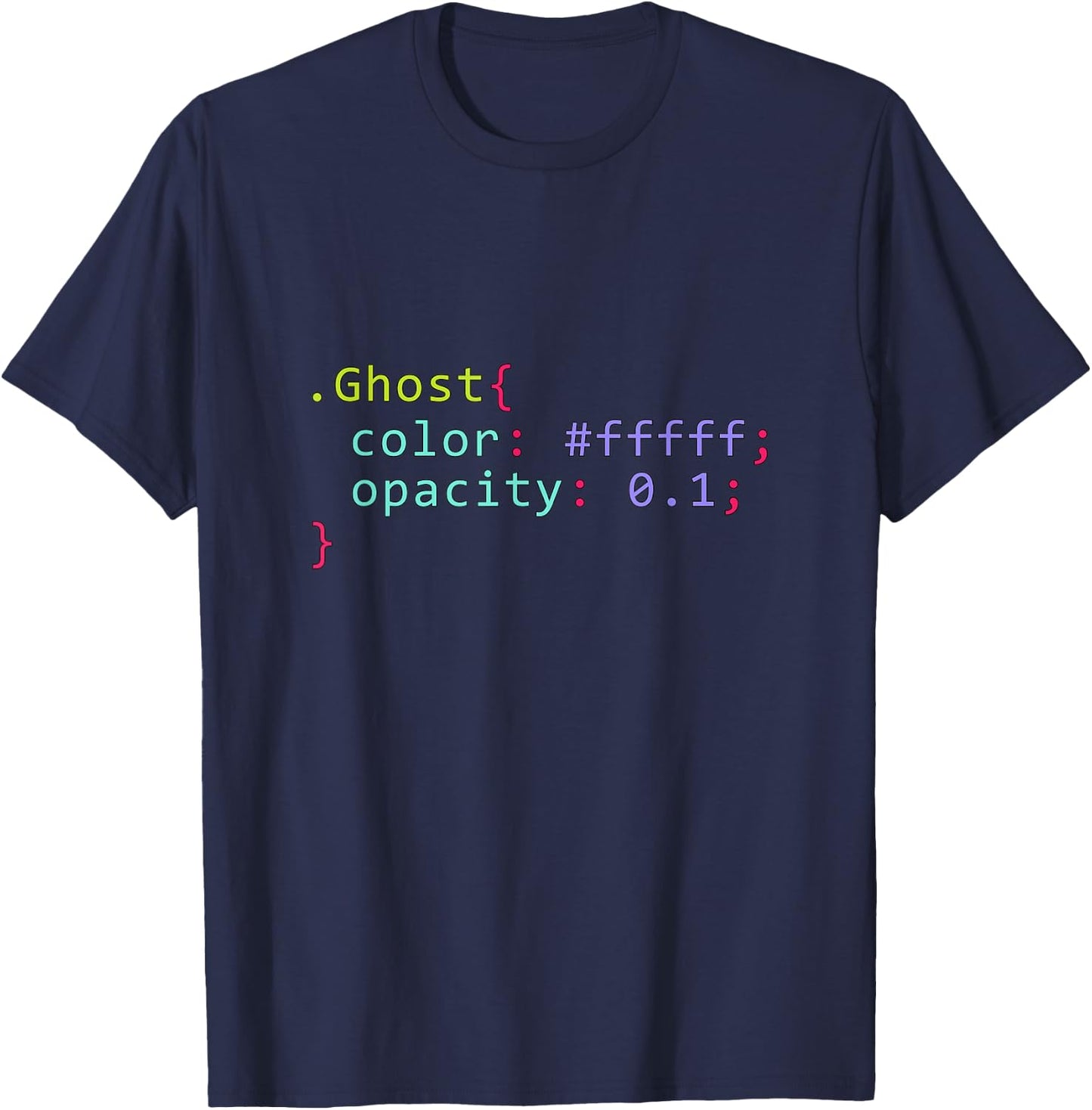 Ghost in CSS format code for a ghost of programmers T-Shirt - T-Shirt | Navy