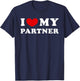 I Love My Partner, I Heart My Partner T-Shirt - T-Shirt | Navy