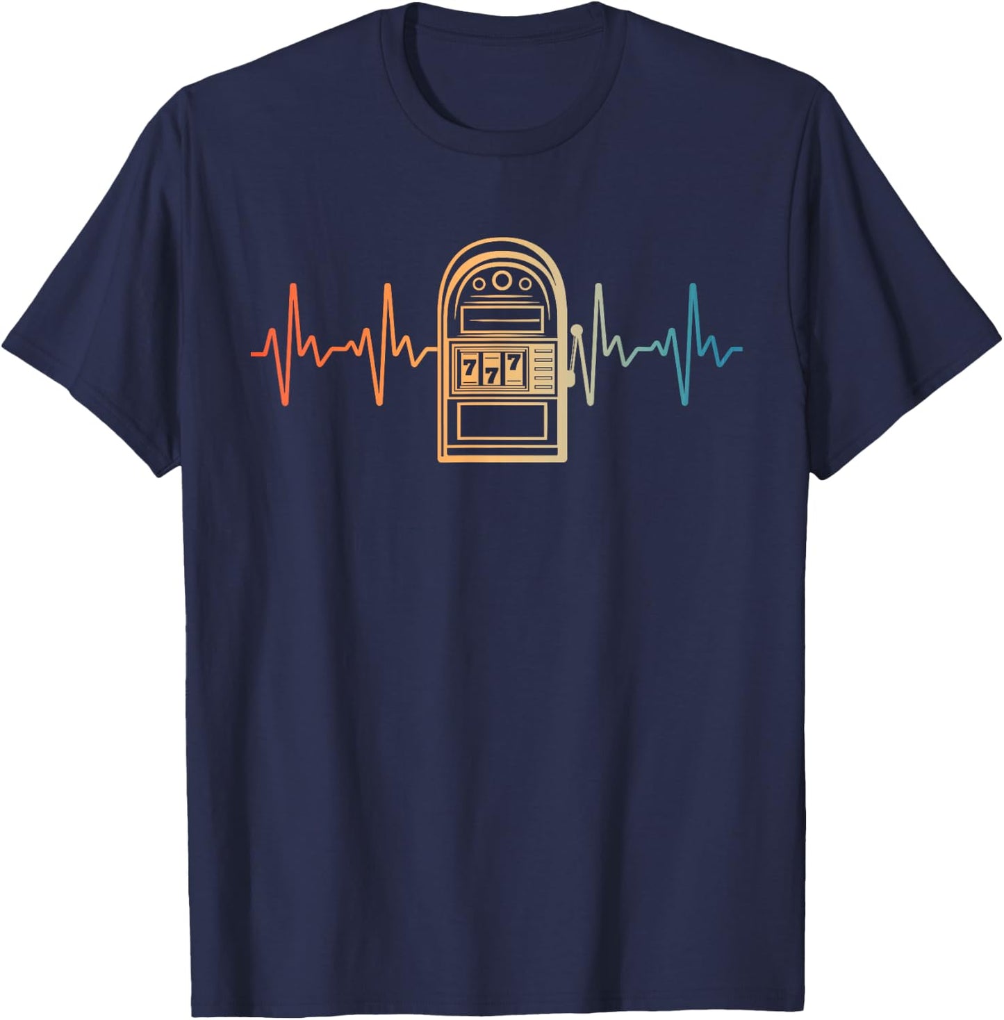 Funny Slot Machine Art Women Casino Playing Gambler T-Shirt - T-Shirt | Navy