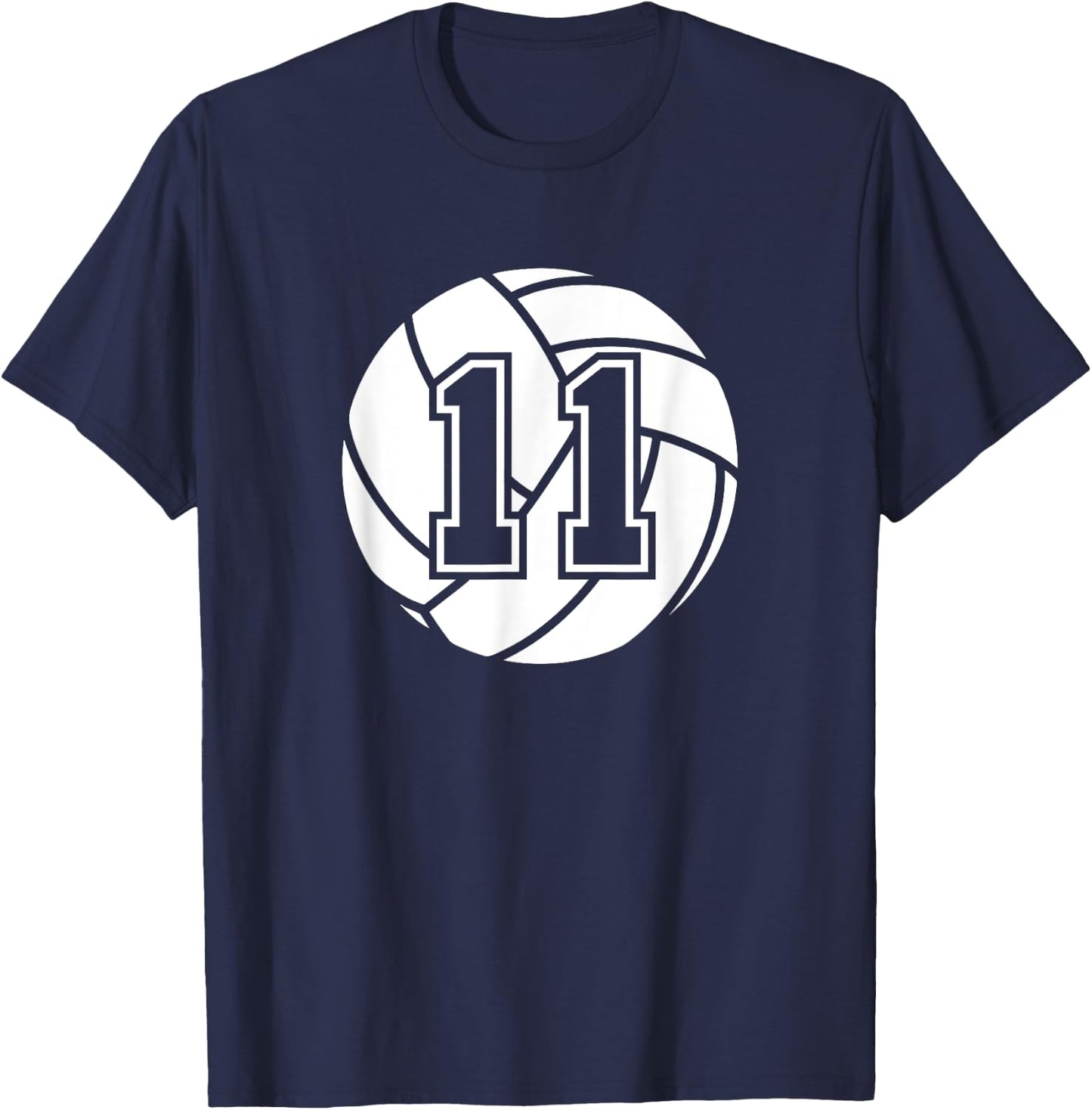 Volleyball Player #11 Volleyball Mom Dad Jersey Number 11 T-Shirt - T-Shirt | Navy