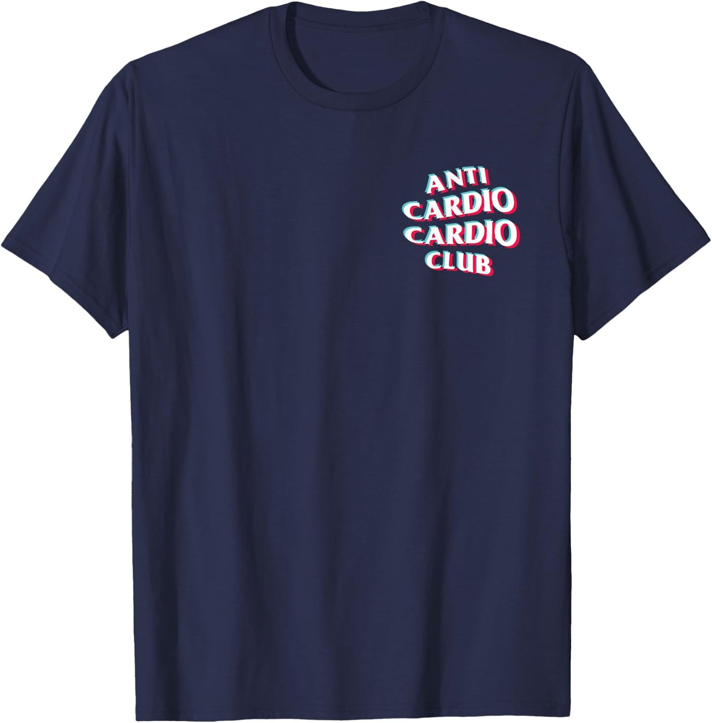 Anti Cardio Cardio Club: Trippy anaglyph Logo T-Shirt - T-Shirt | Navy