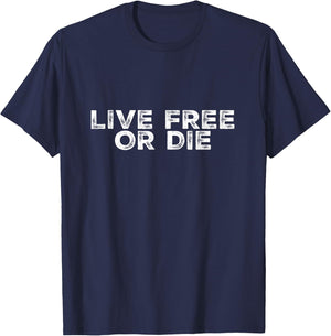 LIVE FREE OR DIE New Hampshire 603 T-Shirt - T-Shirt | Navy