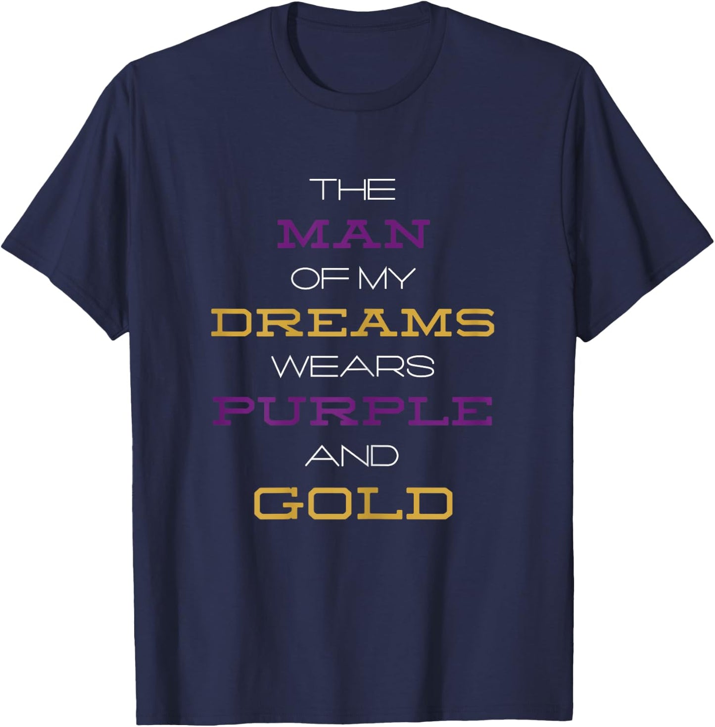 Man My Dreams Wears Purple & Gold | Black Fraternity Omega T-Shirt - T-Shirt | Navy