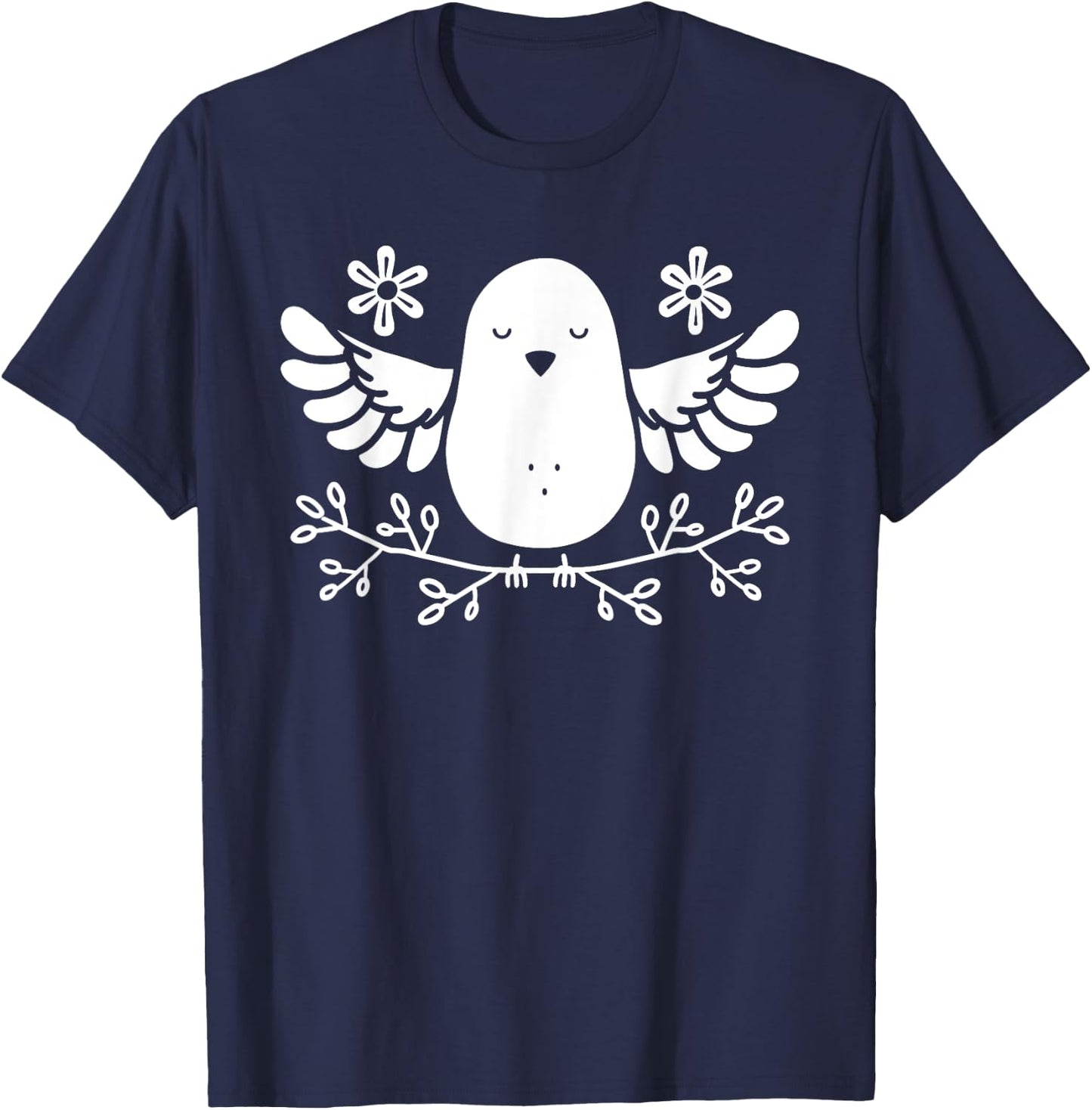 Bird small Dove of peace minimalist simple Dove T-Shirt - T-Shirt | Navy