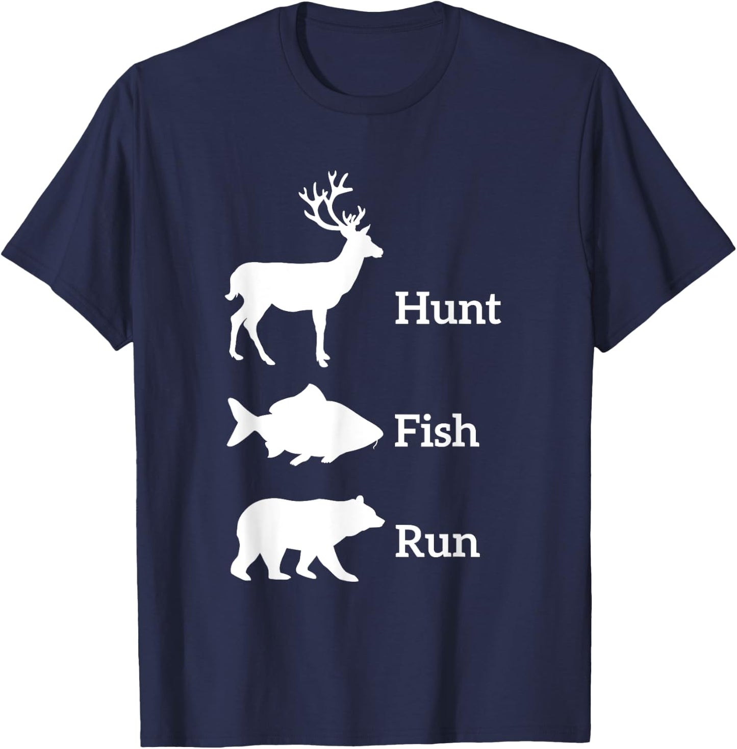 Fun Outdoor Wilderness Camping Gear Supply Men's Hunting Fishing Black S T-Shirt - T-Shirt | Navy