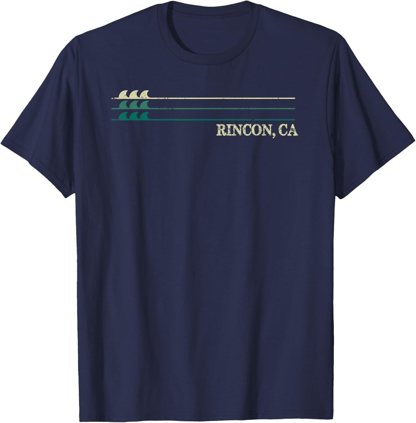 Rincon California Break Surfing Retro Wave T-Shirt - T-Shirt | Navy