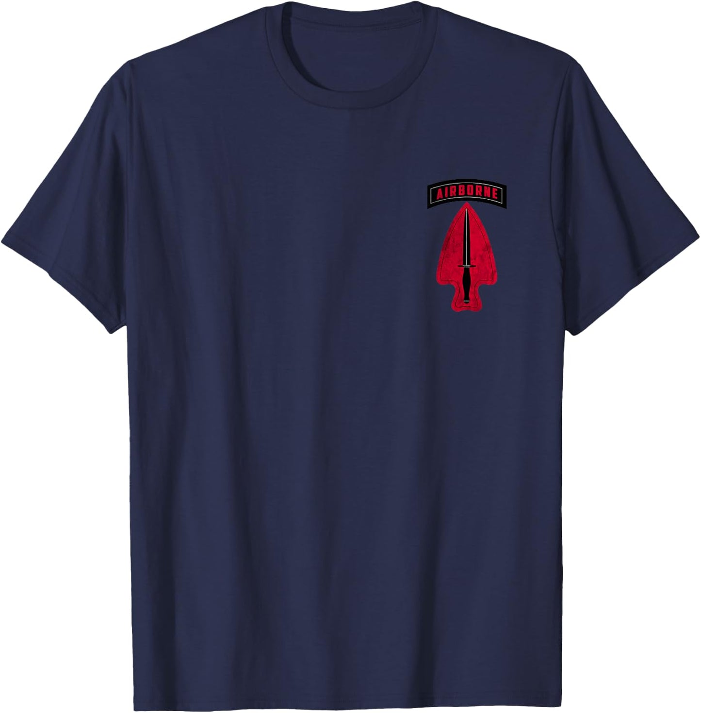 USASOC Force Airborne Vintage Logo Veteran Military Papa T-Shirt - T-Shirt | Navy