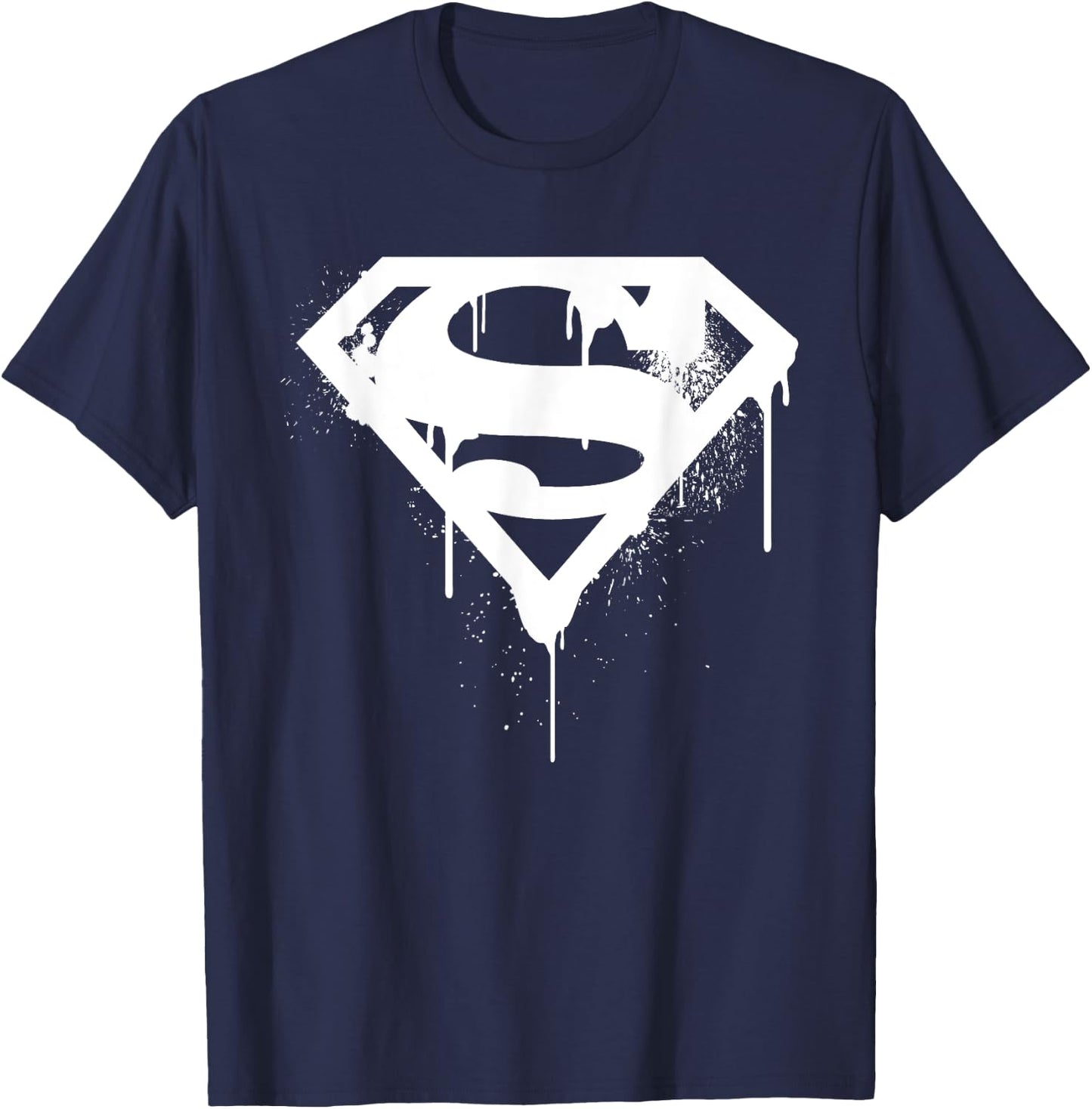 DC Superman Logo Doomsday White Graffiti T-Shirt - T-Shirt | Navy