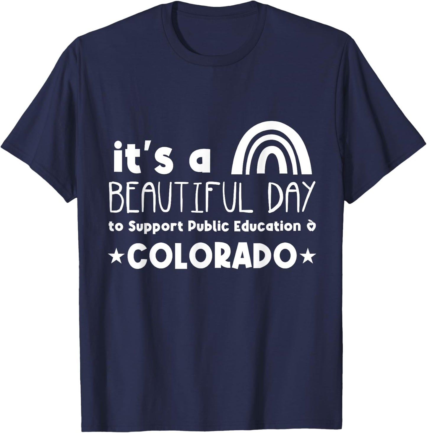 Support Public Education Teacher Red for Ed Colorado Women Kids T-Shirt - T-Shirt | Navy