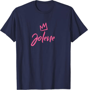 Jolene the Queen / Pink Crown & Name Called Jolene T-Shirt - T-Shirt | Navy