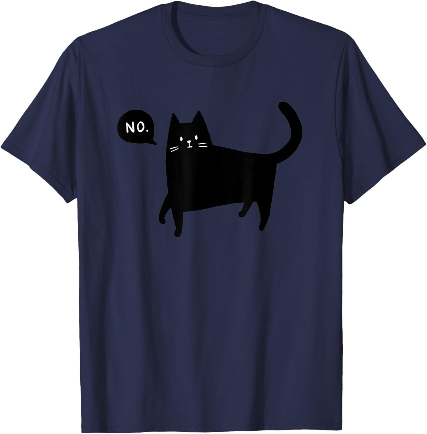 Black Cat Says No Funny Pet Lover T-Shirt - T-Shirt | Navy