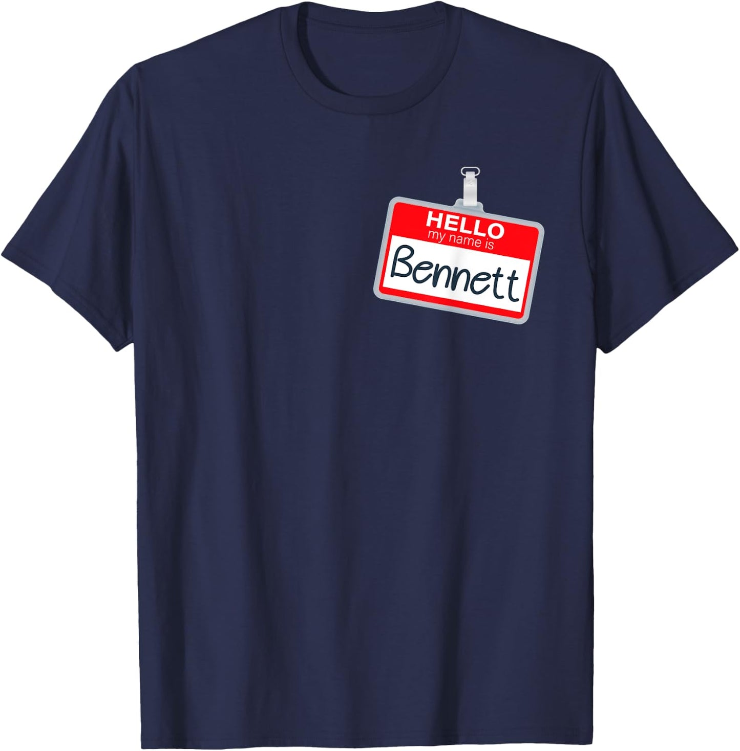 Hello My Name Is Bennett Funny Halloween Costume Name Tag T-Shirt - T-Shirt | Navy