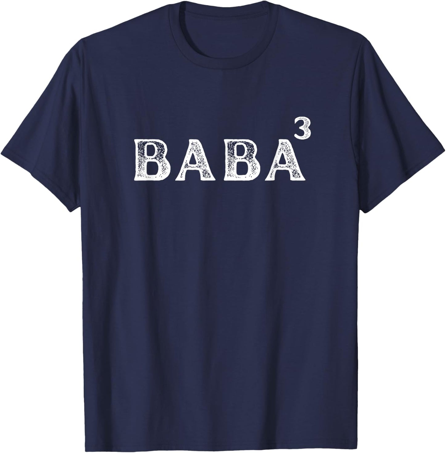 Funny Father of 3 Kids - Baba to be of 3 kids - Dad Cubed T-Shirt - T-Shirt | Navy