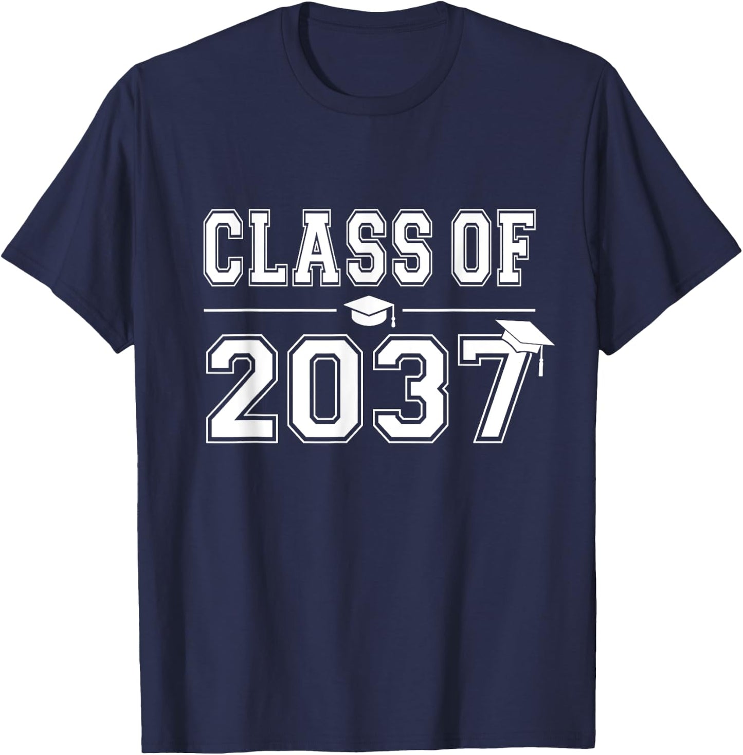 Class of 2037 Grow With Me First Day of School Graduation T-Shirt - T-Shirt | Navy