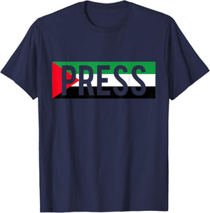 Press Journalist Palestine Press Palestinian Press T-Shirt - T-Shirt | Navy