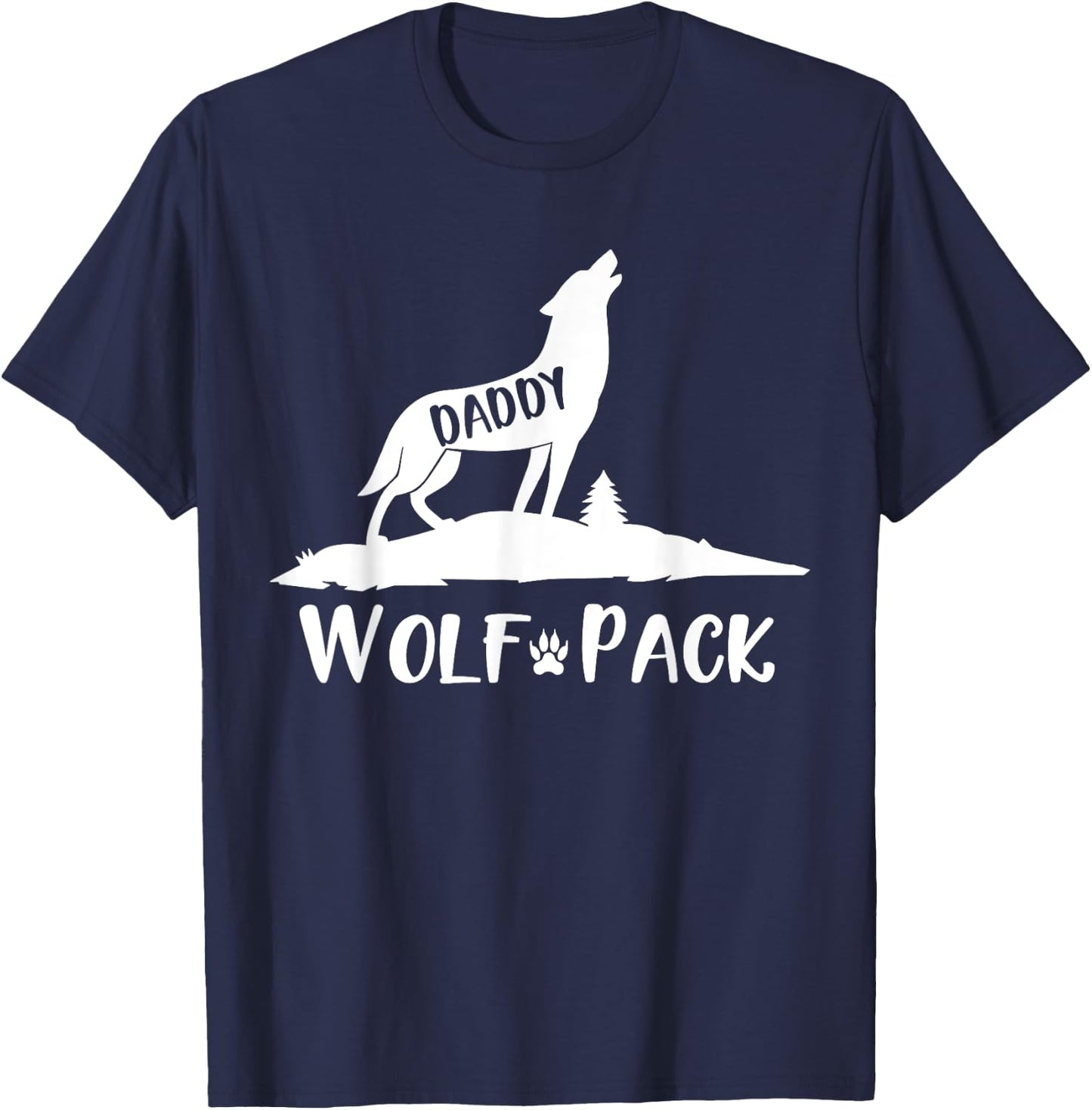 Wolf Pack Matching Family Daddy Wolf Wolves T-Shirt - T-Shirt | Navy