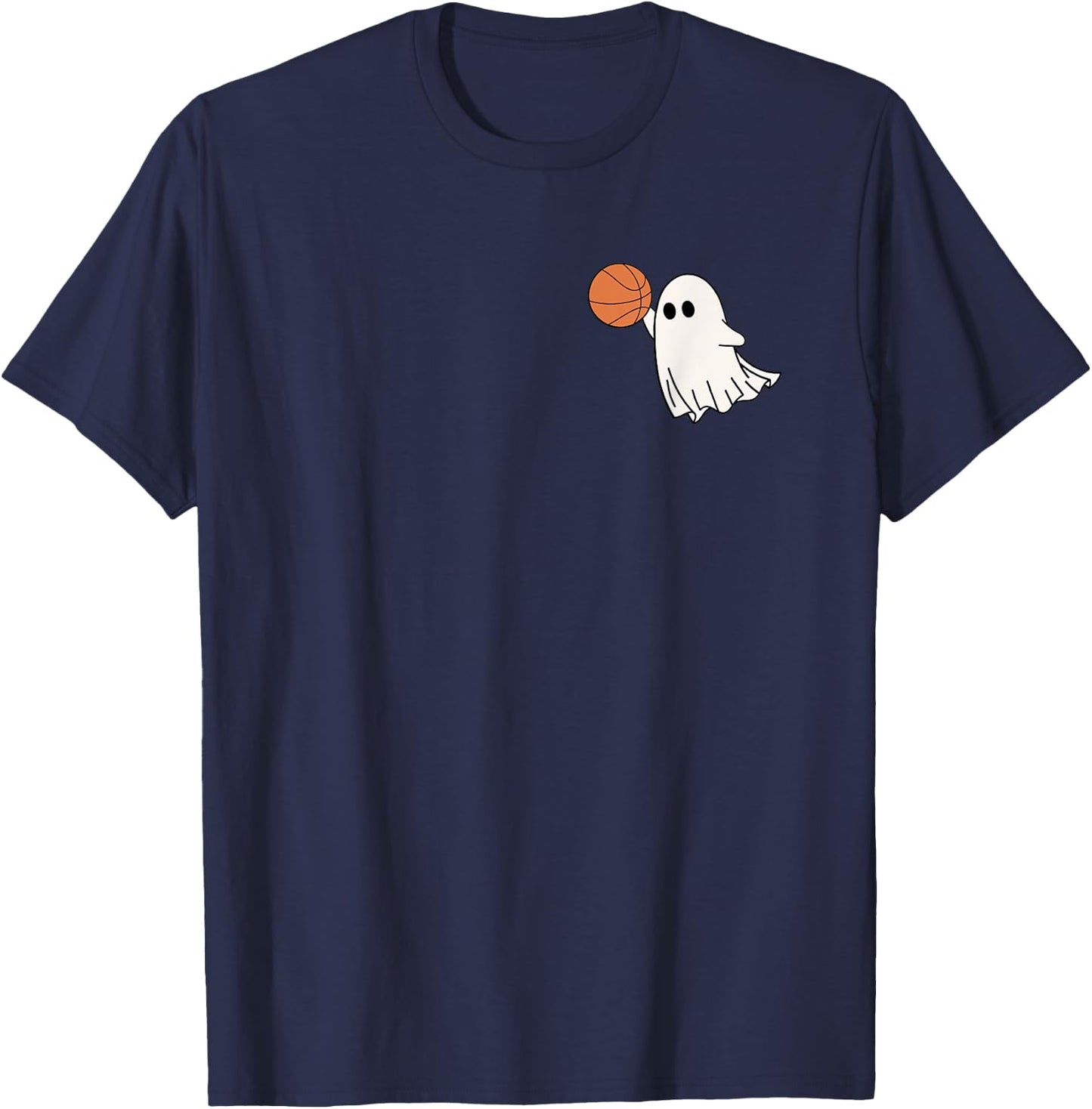 Basketball Halloween Basketball Ghost T-Shirt - T-Shirt | Navy