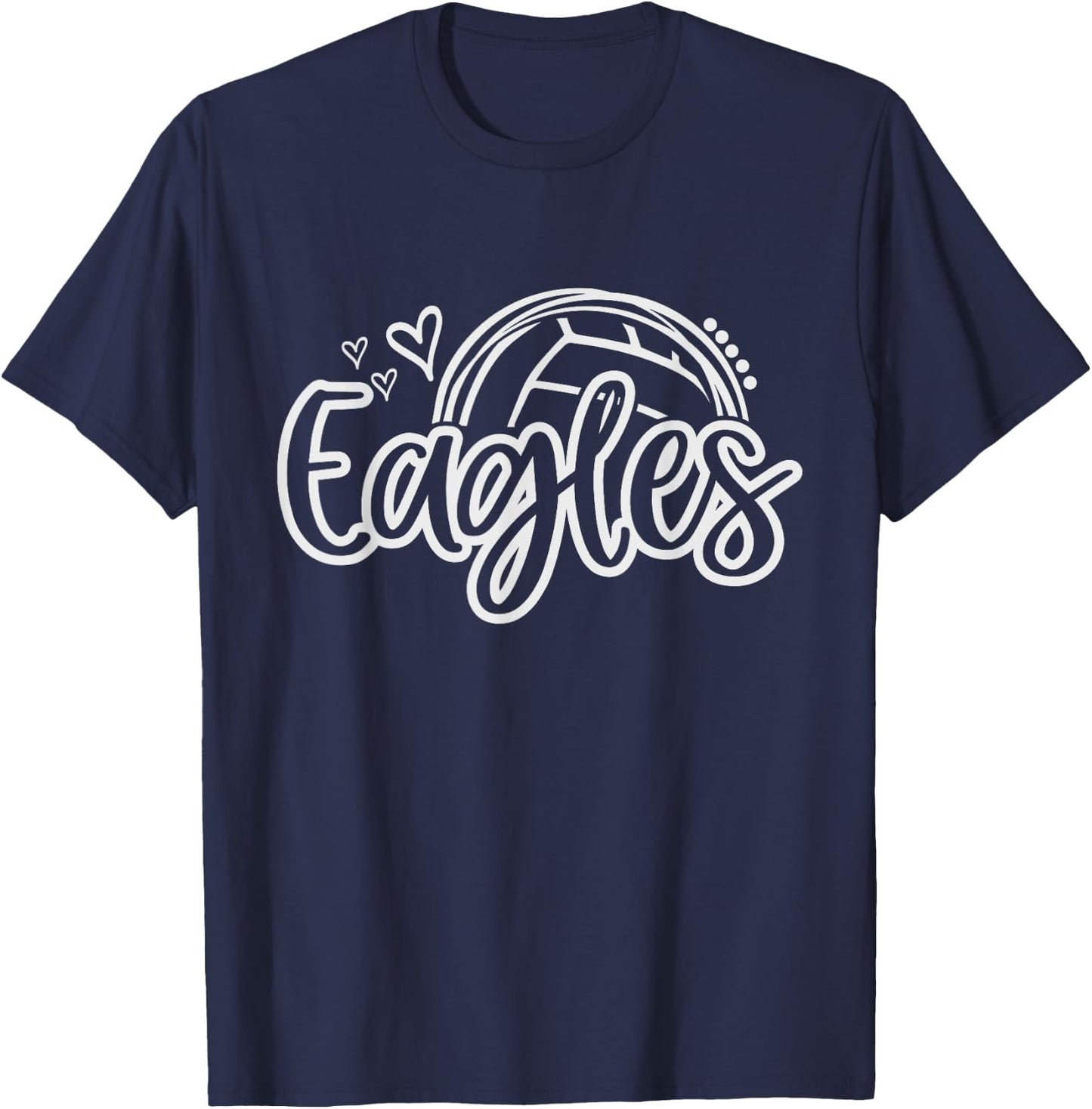 Volleyball Eagle School Sports Fan Team Spirit T-Shirt - T-Shirt | Navy
