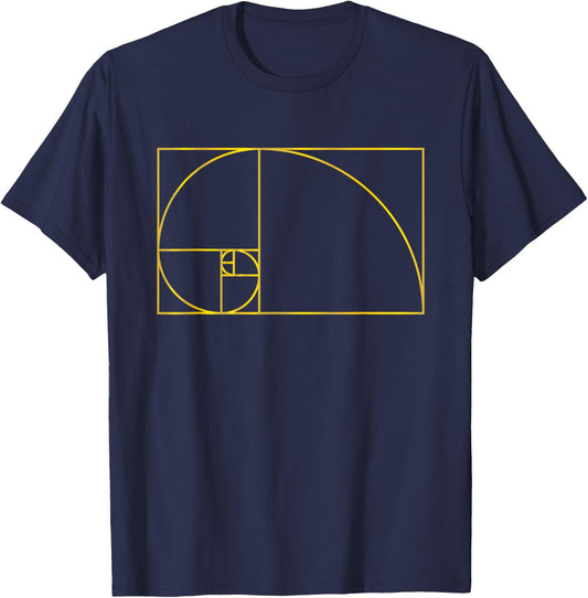 Fibonacci Sequence Golden Ratio Rule Fibo Numbers T-Shirt - T-Shirt | Navy