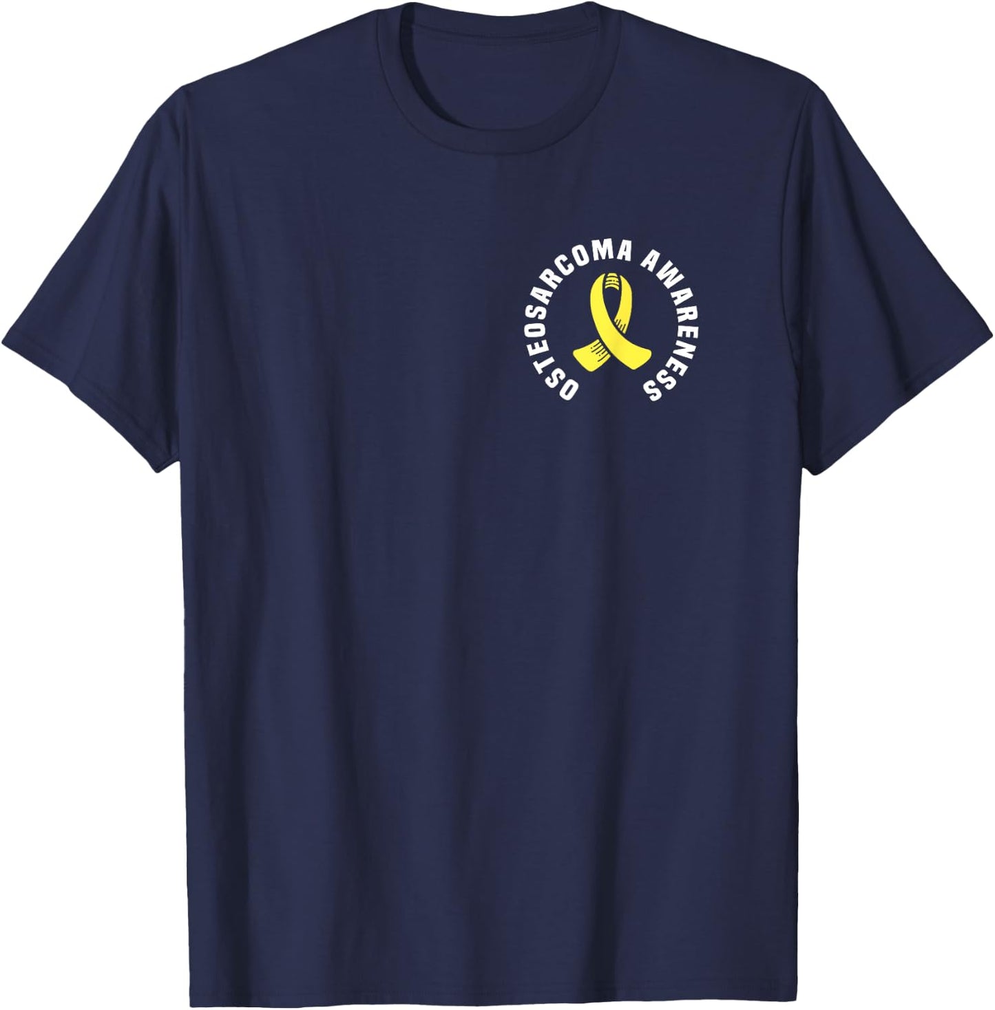 Osteosarcoma Awareness Pocket Wear With Yellow Ribbon T-Shirt - T-Shirt | Navy