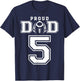 Custom Proud Football Dad Number 5 Personalized T-Shirt - T-Shirt | Navy