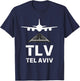 TLV Airport Tel Aviv, Israel Airplane Landing on Runway T-Shirt - T-Shirt | Navy