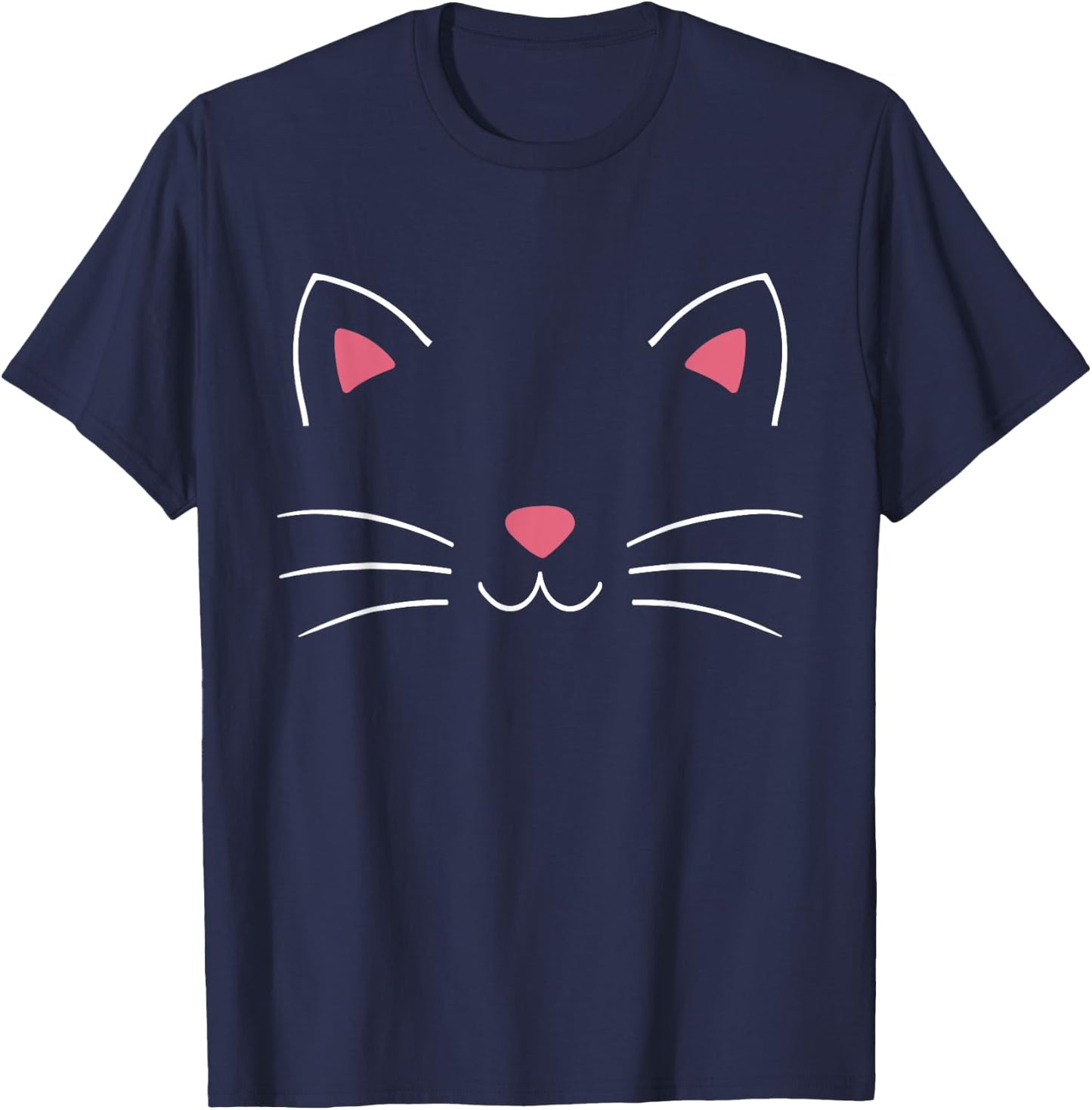 Funny Lazy Easy cat face Costume for DIY Halloween Party T-Shirt - T-Shirt | Navy