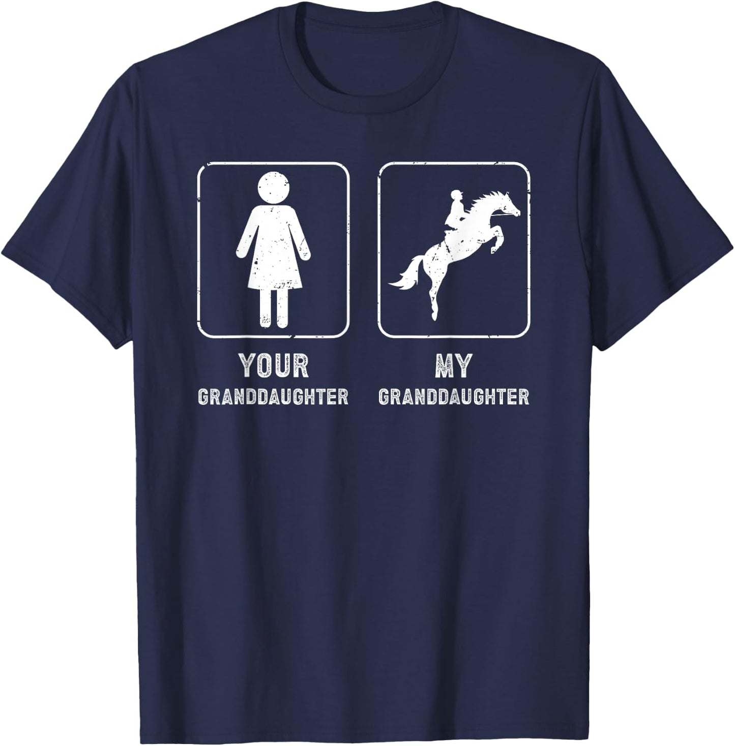 My Granddaughter Horse Show Grandpa Equestrian Grandfather T-Shirt - T-Shirt | Navy