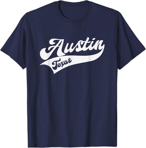 Austin - Texas - Retro / Throwback Design - Classic T-Shirt - T-Shirt | Navy