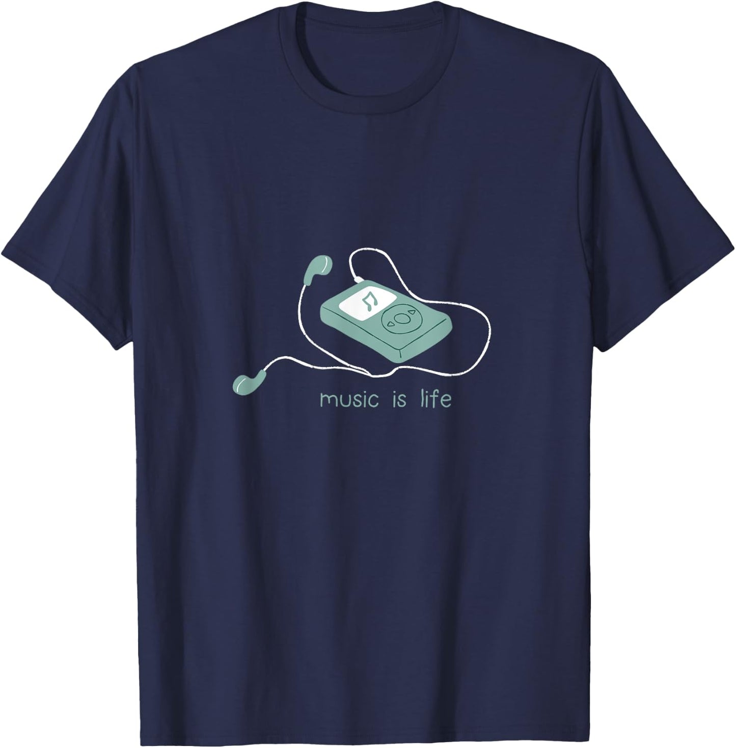 Music Vintage Retro Melody Mp3 Player Life T-Shirt - T-Shirt | Navy