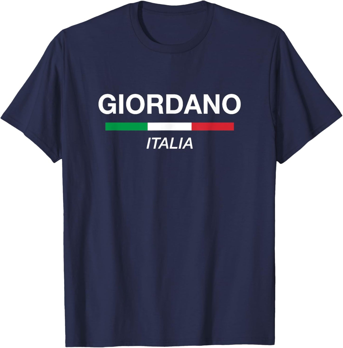 Giordano Italian Family Name Italy Flag T-Shirt - T-Shirt | Navy