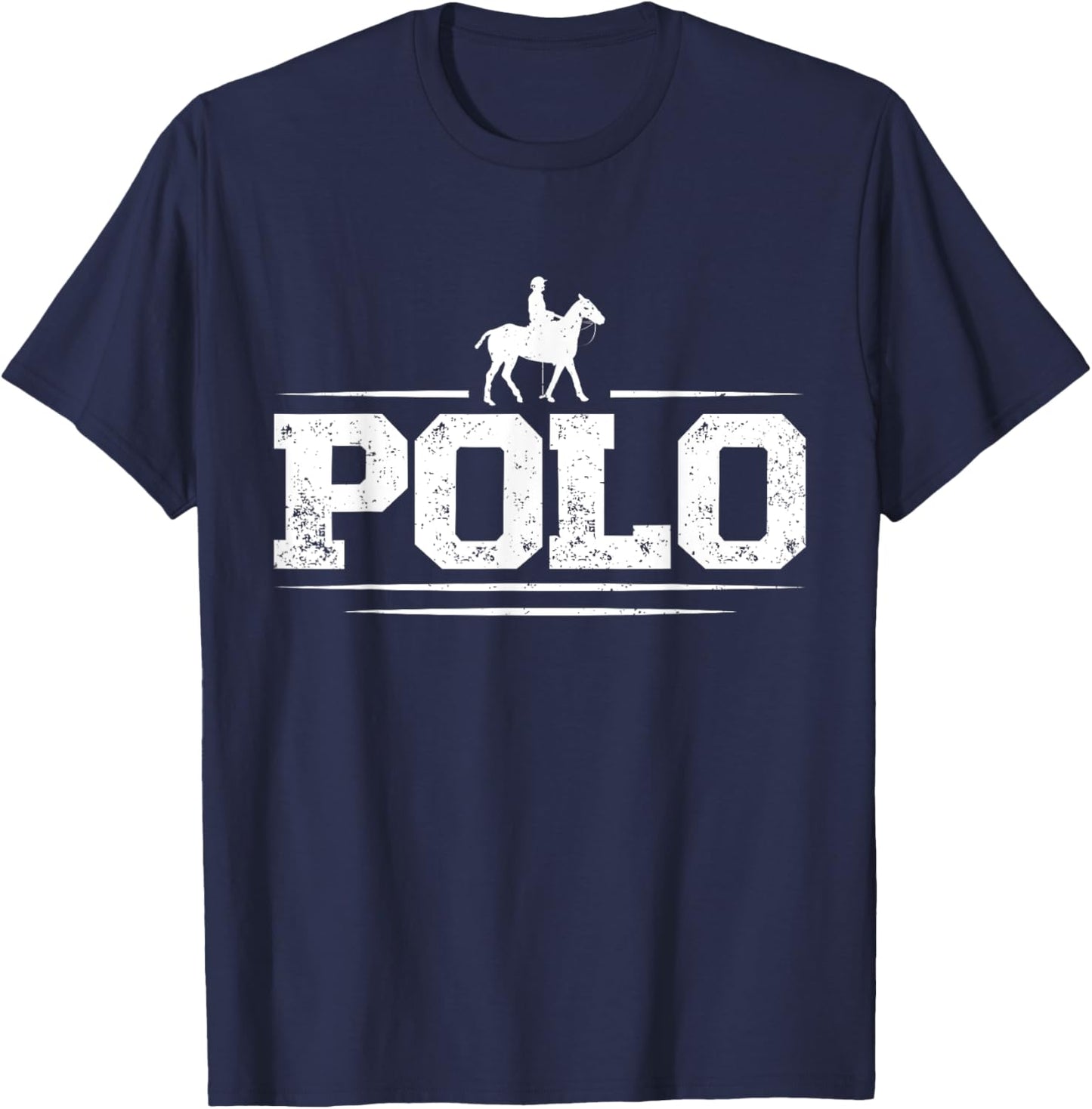 Polo Players Horseback Riding Horse Equestrian Sports T-Shirt - T-Shirt | Navy