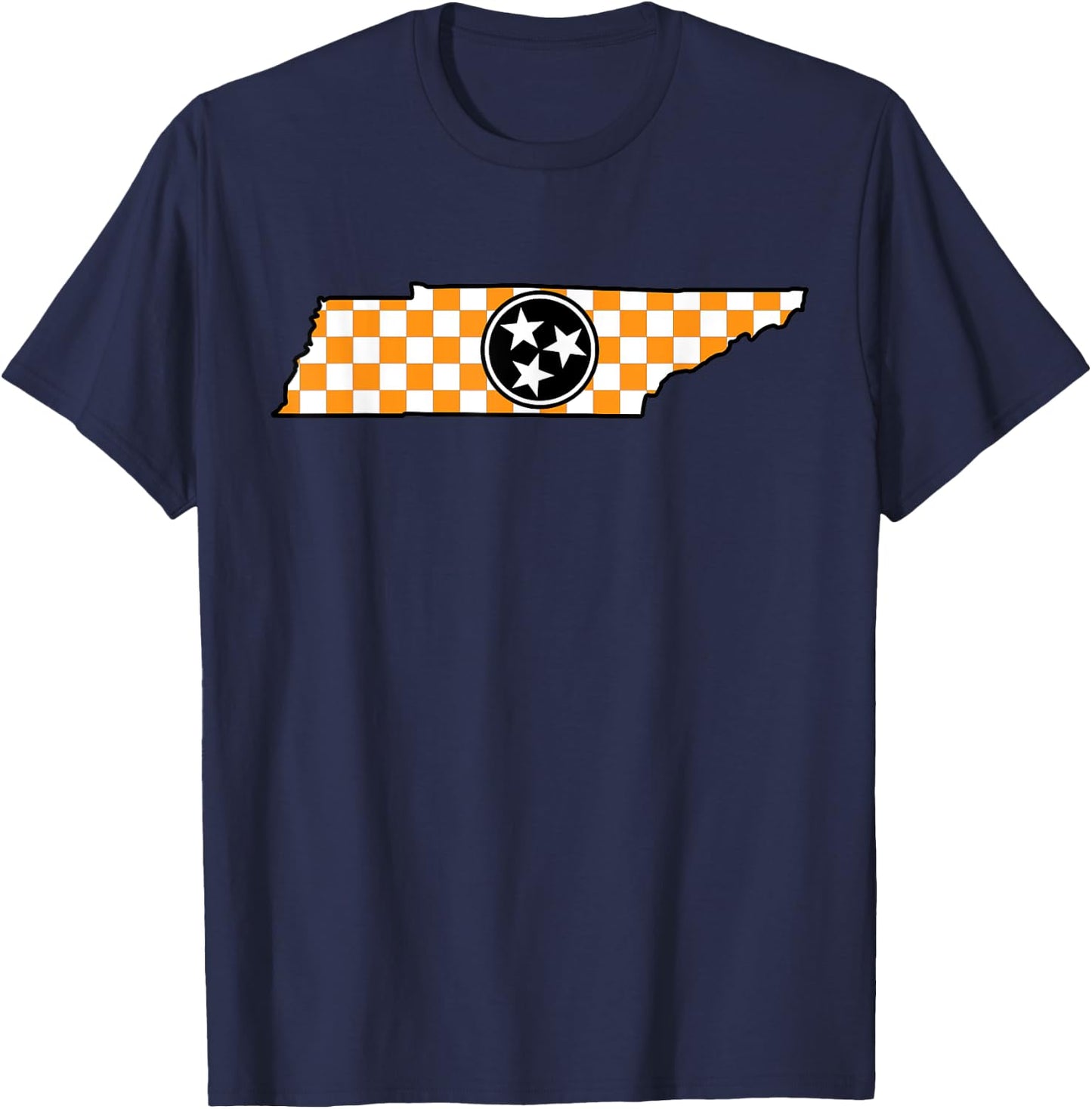 Volunteer State Orange/White Checkerboard Tri-Star Tennessee T-Shirt - T-Shirt | Navy