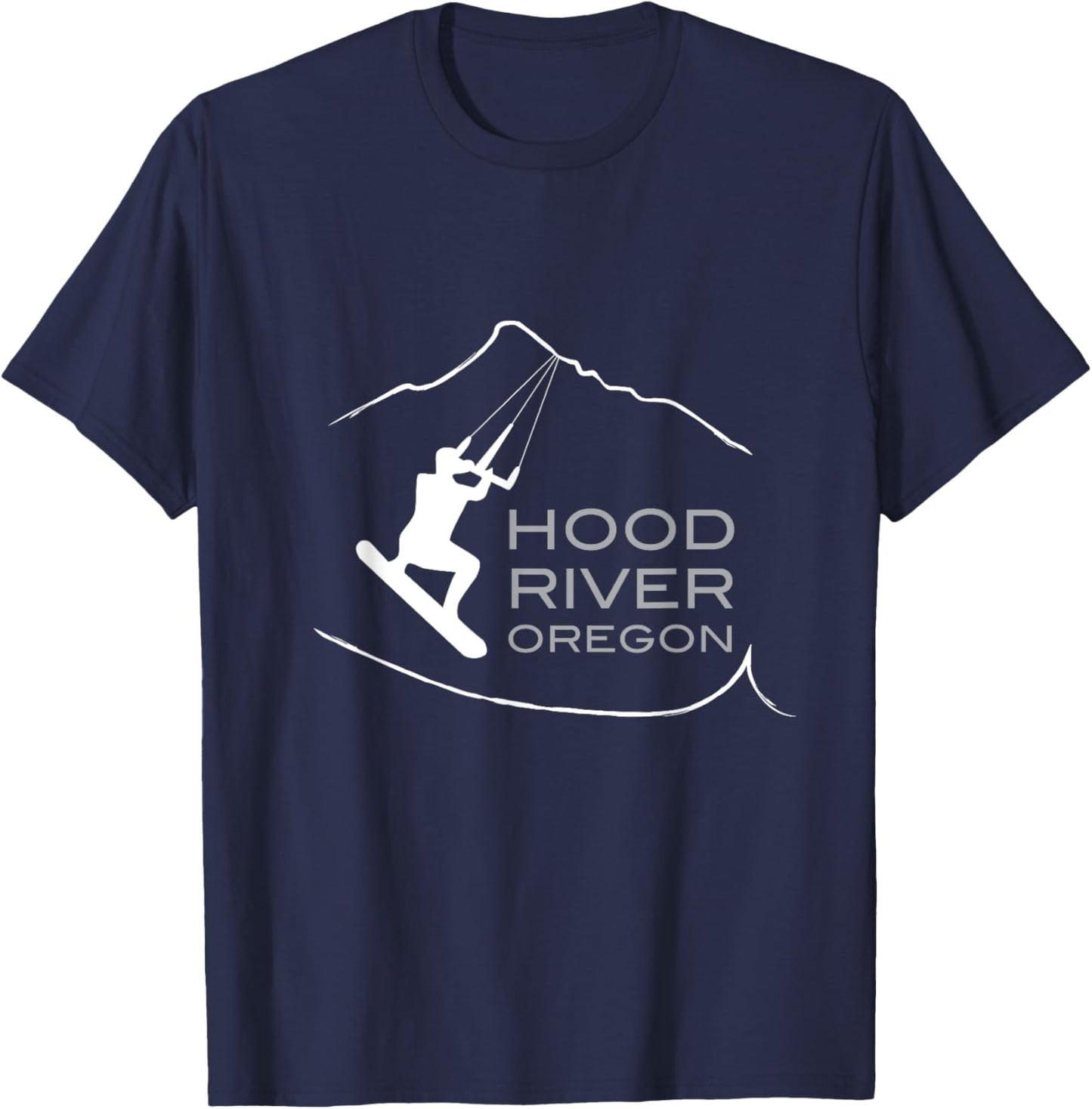 Kiteboarding Hood River Oregon, Kitesurfing T-Shirt - T-Shirt | Navy