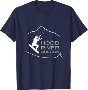 Kiteboarding Hood River Oregon, Kitesurfing T-Shirt - T-Shirt | Navy